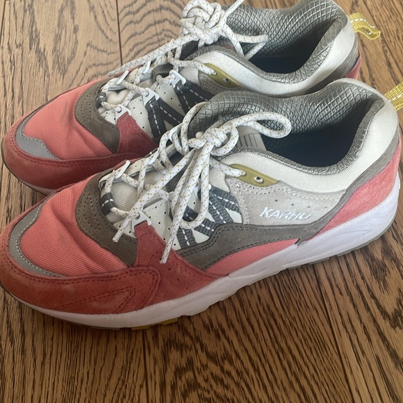 Karhu Unisex Fusion 2.0 Lace-Up Sneakers Pink Grey Yellow Green US 9W/7.5M - Picture 6 of 8